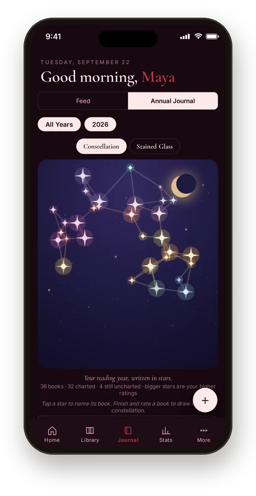 CozyShelf Reading constellation, Your year, written in stars