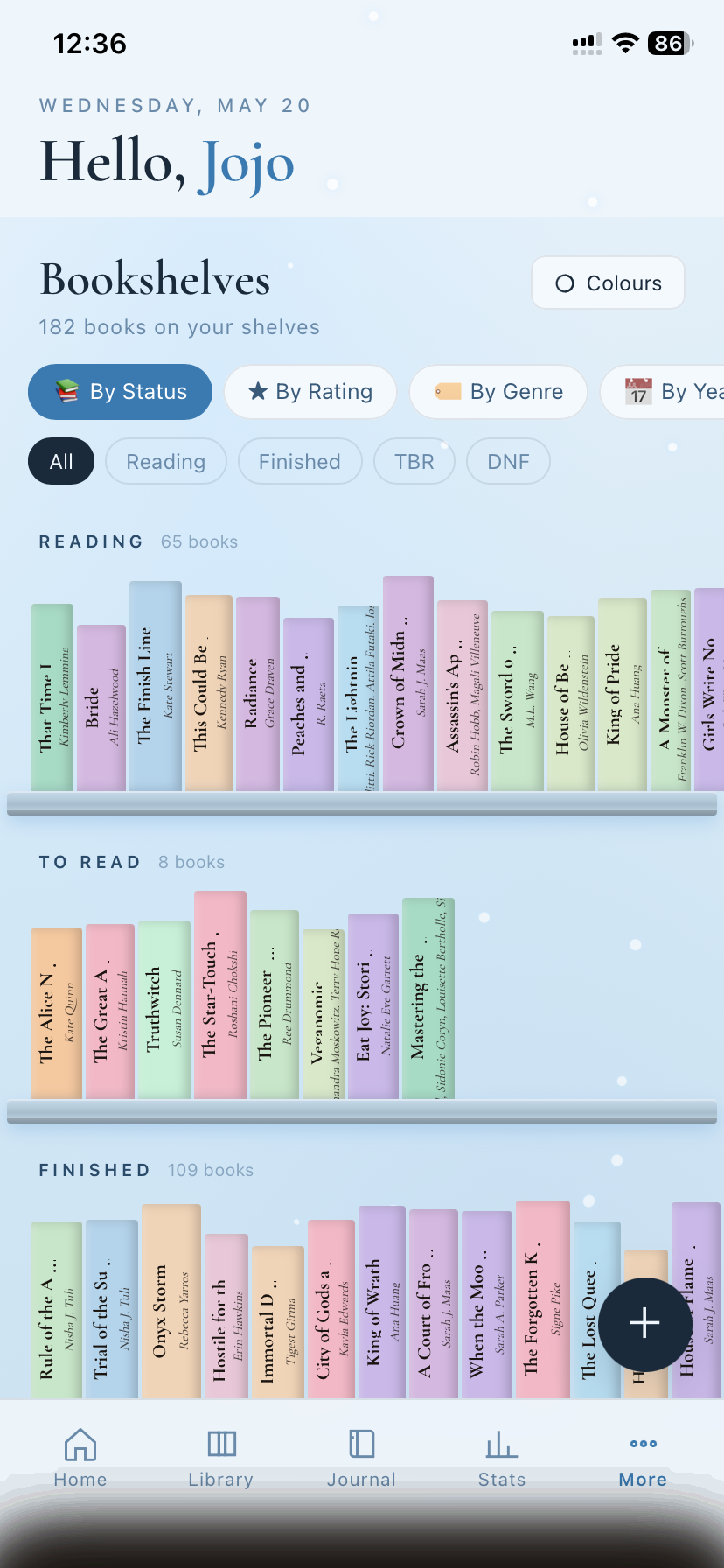 CozyShelf romantasy theme